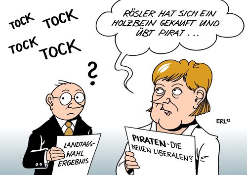 Cartoon: FDP Piraten (medium) by Erl tagged verlust,einbruch,niederlage,landtagswahl,fdp,schrumpfen,saarland,profil,suche,weg,eigen,regierung,koalition,schwarz,gelb,bundeskanzlerin,angela,merkel,vizekanzler,philipp,rösler,partei,piraten,piratenpartei,erfolg,wahlerfolg,fdp,landtagswahl,saarland,niederlage,einbruch,verlust,schrumpfen