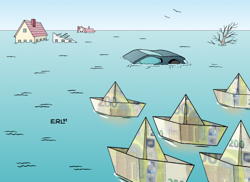 Cartoon: Flotte Hilfe (medium) by Erl tagged politik,klima,klimawandel,erderwärmung,extremwetter,hitze,dürre,starkregen,hochwasser,eifel,nordrhein,westfalen,rheinland,pfalz,bayern,sachsen,zerstörung,bundesregierung,versprechen,wiederaufbauhilfe,geld,schnell,papierschiffchen,karikatur,erl,politik,klima,klimawandel,erderwärmung,extremwetter,hitze,dürre,starkregen,hochwasser,eifel,nordrhein,westfalen,rheinland,pfalz,bayern,sachsen,zerstörung,bundesregierung,versprechen,wiederaufbauhilfe,geld,schnell,papierschiffchen,karikatur,erl