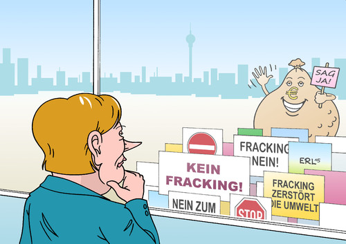 Cartoon: Fracking (medium) by Erl tagged fracking,erdgas,förderung,gesetz,ablehnung,bevölkerung,versuchung,geld,groß,winken,überzeugung,profit,kapitalismus,umwelt,schaden,grundwasser,chemikalien,bundeskanzleramt,bundeskanzlerin,angela,merkel,geldsack,karikatur,erl,fracking,erdgas,förderung,gesetz,ablehnung,bevölkerung,versuchung,geld,groß,winken,überzeugung,profit,kapitalismus,umwelt,schaden,grundwasser,chemikalien,bundeskanzleramt,bundeskanzlerin,angela,merkel,geldsack