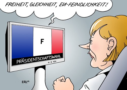 Cartoon: Frankreich Wahl (medium) by Erl tagged frankreich,wahl,präsident,präsidentschaftswahl,nicolas,sarkozy,francois,hollande,eu,skepsis,feindlichkeit,paris,berlin,motor,merkel,bundeskanzlerin,deutschland,wirtschaft,reformen,französische,revolution,freiheit,gleichheit,brüderlichkeit,frankreich,präsident,präsidentschaftswahl,sarkozy,hollande