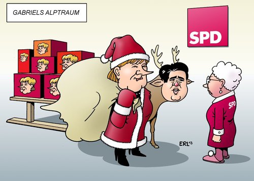 Cartoon: Gabriels Alptraum (medium) by Erl tagged wahl,bundestagswahl,2013,sieg,cdu,csu,regierung,regierungsbildung,koalition,schwarz,rot,spd,position,koalitionsverhandlungen,nikolaus,weihnachten,angela,merkel,sigmar,gabriel,rentier,basis,inhalte,sack,geschenk,päckchen,wahl,bundestagswahl,2013,sieg,cdu,csu,regierung,regierungsbildung,koalition,schwarz,rot,spd,position,koalitionsverhandlungen,nikolaus,weihnachten,angela,merkel,sigmar,gabriel,rentier,basis,inhalte,sack,geschenk,päckchen