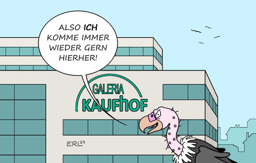 Cartoon: Galeria (medium) by Erl tagged politik,wirtschaft,finanzen,unternehmen,unternehmensgruppe,signa,insolvenz,rene,benko,warenhaus,warenhauskette,galeria,karstadt,kaufhof,pleite,pleitegeier,kunde,innenstädte,karikatur,erl,politik,wirtschaft,finanzen,unternehmen,unternehmensgruppe,signa,insolvenz,rene,benko,warenhaus,warenhauskette,galeria,karstadt,kaufhof,pleite,pleitegeier,kunde,innenstädte,karikatur,erl