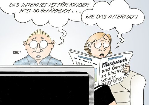 Cartoon: Gefahren (medium) by Erl tagged kirche,katholisch,kloster,internat,missbrauch,sexuell,gewalt,geistliche,kinder,schüler,schule,internet,kirche,katholische kirche,kloster,internat,missbrauch,mißbrauch,sexuelle gewalt,gewalt,geistliche,kinder,schüler,schule,internet,religion,jugend,skandal,katholische,sexuelle