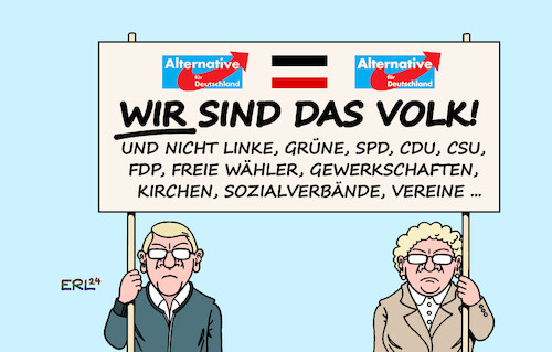 Cartoon: Gegendemo (medium) by Erl tagged politik,partei,afd,rechtsextremismus,rechtsextrem,pläne,remigration,vertreibung,deportation,enthüllung,reaktion,demonstrationen,bürgerinnen,bürger,zivilgesellschaft,aufstehen,demokratie,gegendemo,karikatur,erl,politik,partei,afd,rechtsextremismus,rechtsextrem,pläne,remigration,vertreibung,deportation,enthüllung,reaktion,demonstrationen,bürgerinnen,bürger,zivilgesellschaft,aufstehen,demokratie,gegendemo,karikatur,erl