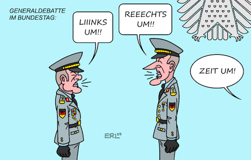 Cartoon: Generaldebatte (medium) by Erl tagged politik,haushalt,bundestag,generaldebatte,schlagabtausch,opposition,regierung,oppositionsführer,friedrich,merz,bundeskanzler,olaf,scholz,general,generäle,karikatur,erl,politik,haushalt,bundestag,generaldebatte,schlagabtausch,opposition,regierung,oppositionsführer,friedrich,merz,bundeskanzler,olaf,scholz,general,generäle,karikatur,erl