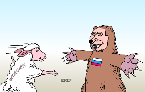 Cartoon: Georgien (medium) by Erl tagged politik,georgien,wahl,parlament,verdacht,wahlbetrug,sieg,regierung,pro,russland,putin,bär,schaf,karikatur,erl,politik,georgien,wahl,parlament,verdacht,wahlbetrug,sieg,regierung,pro,russland,putin,bär,schaf,karikatur,erl