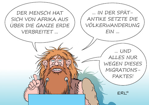 Cartoon: Geschichtsstunde (medium) by Erl tagged politik,bundestag,abstimmung,annahme,migrationspakt,un,uno,vereinte,nationen,widerstand,afd,bedenken,angst,öffnung,tür,und,tor,rechtspopulismus,nationalismus,abschottung,geschichte,mensch,afrika,völkerwanderung,karikatur,erl,politik,bundestag,abstimmung,annahme,migrationspakt,un,uno,vereinte,nationen,widerstand,afd,bedenken,angst,öffnung,tür,und,tor,rechtspopulismus,nationalismus,abschottung,geschichte,mensch,afrika,völkerwanderung,karikatur,erl