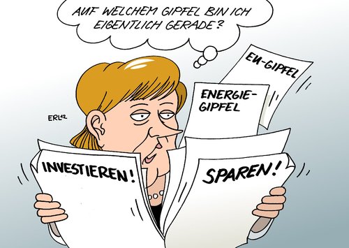 Cartoon: Gipfel (medium) by Erl tagged gipfel,bundeskanzlerin,angela,merkel,energiegipfel,energiewende,schub,bund,länder,umweltminister,parteivorsitzende,eu,schuldenkrise,sparen,wachstum,investieren,eurobonds,ablehnung,gipfel,bundeskanzlerin,merkel,energiewende,energiegipfel,umweltminister,schuldenkrise