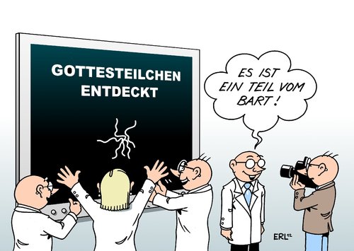 Cartoon: Gottesteilchen (medium) by Erl tagged gottesteilchen,higgs,bloson,physik,kernphysik,teilchen,teilchenbeschleuniger,cern,masse,theorie,entdeckung,gott,bart,gottesteilchen,higgs bloson,teilchen,kernphysik,teilchenbeschleuniger,masse,cern,physik,dunkle materie,universum,wissenschaft,higgs,bloson,dunkle,materie