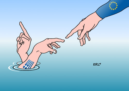 Cartoon: Griechenland (medium) by Erl tagged griechenland,krise,schulden,euro,kredit,hilfe,eu,ezb,iwf,europa,sparkurs,spardiktat,reformen,widersprüche,karikatur,erl,griechenland,krise,schulden,euro,kredit,hilfe,eu,ezb,iwf,europa,sparkurs,spardiktat,reformen,widersprüche