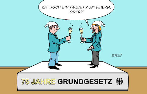 Cartoon: Grundlage (medium) by Erl tagged politik,75,jahre,grundgesetz,bundesrepublik,deutschland,brd,demokratie,meinungsfreiheit,pressefreiheit,grundrechte,grundlage,grund,zum,feiern,drauf,stehen,michel,michaela,karikatur,erl,politik,75,jahre,grundgesetz,bundesrepublik,deutschland,brd,demokratie,meinungsfreiheit,pressefreiheit,grundrechte,grundlage,grund,zum,feiern,drauf,stehen,michel,michaela,karikatur,erl