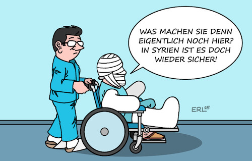 Cartoon: Gute Frage (medium) by Erl tagged politik,diskussion,cdu,rückführung,asylbewerber,syrien,sicherheit,asylgrund,pflegekräfte,mangel,karikatur,erl,politik,diskussion,cdu,rückführung,asylbewerber,syrien,sicherheit,asylgrund,pflegekräfte,mangel,karikatur,erl