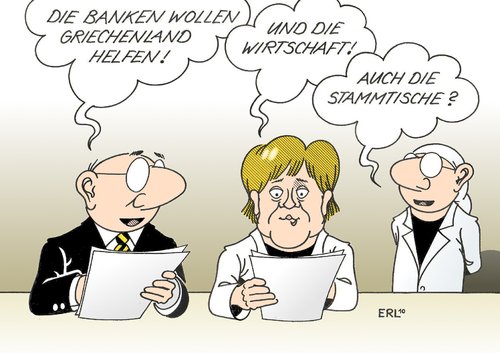 Cartoon: Hilfe (medium) by Erl tagged griechenland,hilfe,banken,wirtschaft,stammtisch,merkel,griechenland,hilfe,banken,wirtschaft,merkel,stammtisch