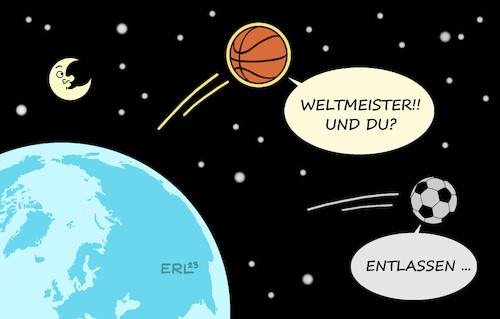 Cartoon: Höhenflüge (medium) by Erl tagged politik,sport,deutschland,basketball,weltmeister,sensation,höhenflug,gegenteil,fußball,depression,niederlage,japan,entlassung,bundestrainer,hansi,flick,bilanz,niederlagen,vorrunden,aus,wm,katar,erde,weltall,mond,sterne,karikatur,erl,politik,sport,deutschland,basketball,weltmeister,sensation,höhenflug,gegenteil,fußball,depression,niederlage,japan,entlassung,bundestrainer,hansi,flick,bilanz,niederlagen,vorrunden,aus,wm,katar,erde,weltall,mond,sterne,karikatur,erl