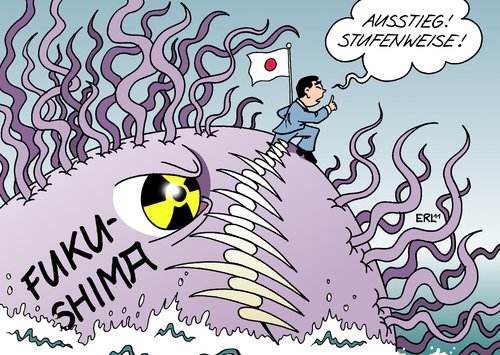 Cartoon: Japan Ausstieg (medium) by Erl tagged fukushima,supergau,gau,atomunfall,atomenergie,japan,stufenweise,stufe,atomausstieg,atomkraftwerk,japan,atomenergie,atomunfall,gau,supergau,fukushima,atomkraftwerk,atomausstieg,stufenweise,stufe