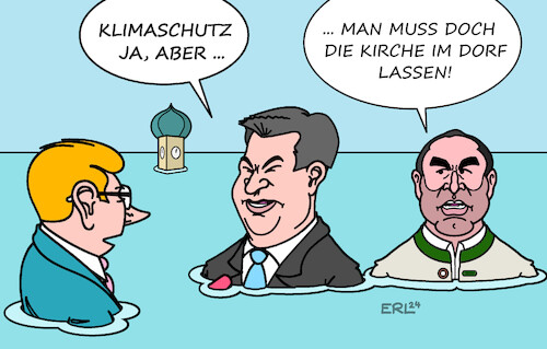 Cartoon: Klimaschutz (medium) by Erl tagged politik,wetter,regen,starkregen,süddeutschland,baden,württemberg,bayern,hochwasser,flut,menschen,angst,klimaschutz,csu,markus,söder,freie,wähler,hubert,aiwanger,kirche,dorf,klima,klimawandel,erderwärmung,karikatur,erl,politik,wetter,regen,starkregen,süddeutschland,baden,württemberg,bayern,hochwasser,flut,menschen,angst,klimaschutz,csu,markus,söder,freie,wähler,hubert,aiwanger,kirche,dorf,klima,klimawandel,erderwärmung,karikatur,erl