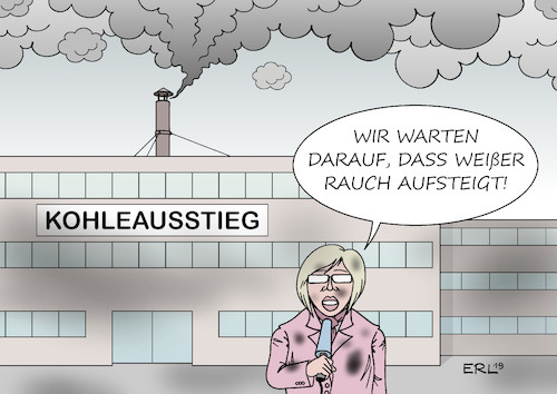 Cartoon: Kohleausstieg (medium) by Erl tagged politik,energie,kohle,steinkohle,braunkohle,kohlekraftwerk,ausstieg,kommission,tagung,luft,klimaschutz,klimawandel,erderwärmung,klimaziele,umweltschutz,rauch,schwarz,weiß,papst,wahl,karikatur,erl,politik,energie,kohle,steinkohle,braunkohle,kohlekraftwerk,ausstieg,kommission,tagung,luft,klimaschutz,klimawandel,erderwärmung,klimaziele,umweltschutz,rauch,schwarz,weiß,papst,wahl,karikatur,erl