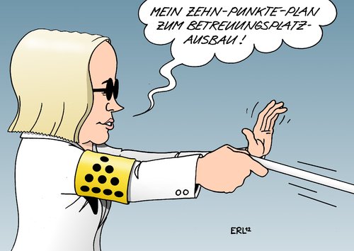 Cartoon: Kristina Schröder (medium) by Erl tagged plan,punkte,zehn,betreuungsgeld,2013,rechtsanspruch,ausbau,betreuungsplatz,kitaplatz,schröder,kristina,familienministerin,blind,blindheit,blindenbinde,blindenstock,kristina schröder,kitaplatz,betreuungsplatz,ausbau,2013,betreuungsgeld,familienministerin,kristina,schröder,blind