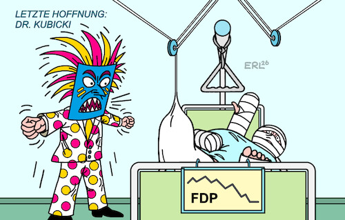 Cartoon: Kubicki (medium) by Erl tagged politik,fdp,umfragetief,niederlagen,landtagswahlen,wahl,vorsitz,kandidat,wolfgang,kubicki,aufmerksamkeit,medizinmann,heilung,karikatur,erl,politik,fdp,umfragetief,niederlagen,landtagswahlen,wahl,vorsitz,kandidat,wolfgang,kubicki,aufmerksamkeit,medizinmann,heilung,karikatur,erl