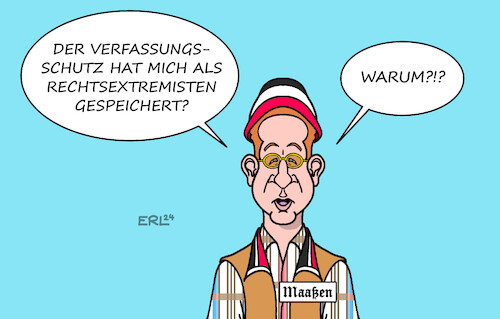 Cartoon: Maaßen (medium) by Erl tagged politik,hans,georg,maaßen,ehemalig,präsident,verfassungschutz,einstufung,speicherung,rechtsextremist,werteunion,karikatur,erl,politik,hans,georg,maaßen,ehemalig,präsident,verfassungschutz,einstufung,speicherung,rechtsextremist,werteunion,karikatur,erl