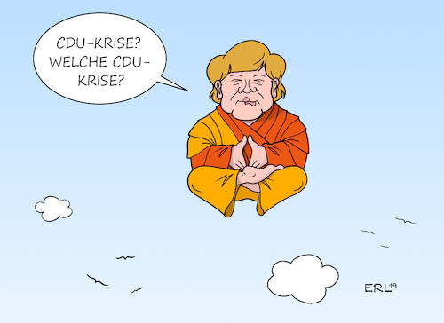 Cartoon: Merkel (medium) by Erl tagged politik,cdu,krise,kritik,friedrich,merz,bundeskanzlerin,angela,merkel,schweben,entrückt,führungsstil,präsidial,meditation,buddhismus,karikatur,erl,politik,cdu,krise,kritik,friedrich,merz,bundeskanzlerin,angela,merkel,schweben,entrückt,führungsstil,präsidial,meditation,buddhismus,karikatur,erl