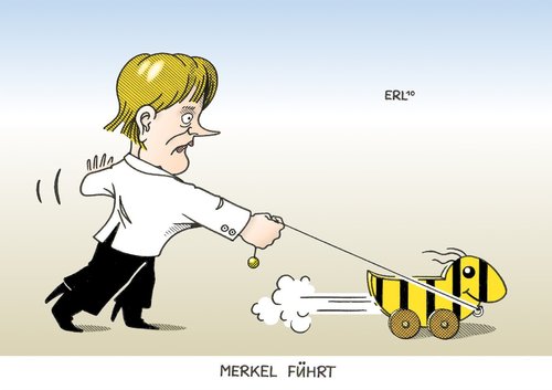 Cartoon: Merkel führt (medium) by Erl tagged merkel,bundeskanzlerin,führungsschwäche,führen,koalition,schwarzgelb,tigerente,angela merkel,bundeskanzlerin,bundeskanzler,führungsschwäche,führen,koalition,tigerente,schwarzgelb,angela,merkel