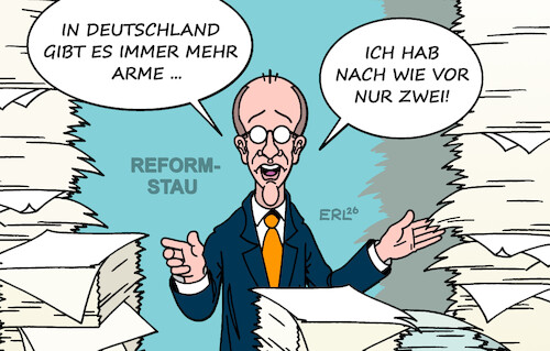 Cartoon: Merz (medium) by Erl tagged politik,armut,zunahme,deutschland,arme,kanzler,merz,anpacken,reformen,reformstau,karikatur,erl,politik,armut,zunahme,deutschland,arme,kanzler,merz,anpacken,reformen,reformstau,karikatur,erl