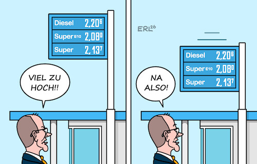 Cartoon: Merz greift ein (medium) by Erl tagged politik,irankrieg,anstieg,ölpreis,spritpreis,bundestag,bundesregierung,spritpreispaket,kanzler,merz,tankstelle,karikatur,erl,politik,irankrieg,anstieg,ölpreis,spritpreis,bundestag,bundesregierung,spritpreispaket,kanzler,merz,tankstelle,karikatur,erl