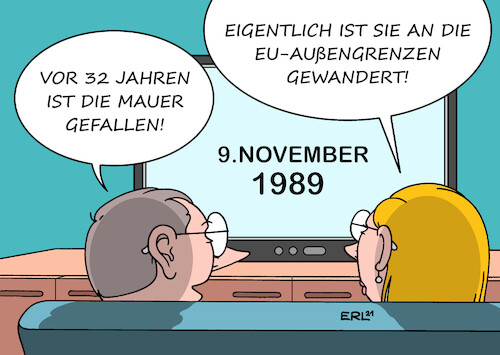 Cartoon: Migration (medium) by Erl tagged politik,migration,flüchtlinge,eu,abschottung,außengrenze,grenze,belarus,polen,zaun,mauer,mauerfall,november,1989,karikatur,erl,politik,migration,flüchtlinge,eu,abschottung,außengrenze,grenze,belarus,polen,zaun,mauer,mauerfall,november,1989,karikatur,erl