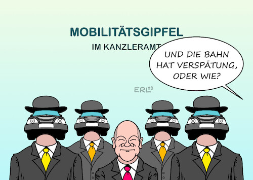 Cartoon: Mobilitätsgipfel (medium) by Erl tagged politik,verkehr,mobilität,gipfel,mobilitätsgipfel,kanzleramt,bundeskanzler,olaf,scholz,vertreter,autoindustrie,autokonzerne,auto,bahn,öffentlicher,nahverkehr,verkehrswende,verschlafen,karikatur,erl,politik,verkehr,mobilität,gipfel,mobilitätsgipfel,kanzleramt,bundeskanzler,olaf,scholz,vertreter,autoindustrie,autokonzerne,auto,bahn,öffentlicher,nahverkehr,verkehrswende,verschlafen,karikatur,erl