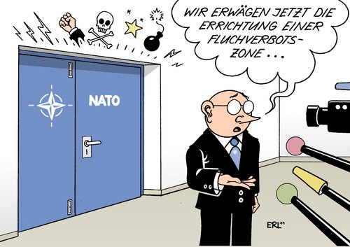 Cartoon: NATO (medium) by Erl tagged nato,streit,libyen,flugverbot,flugverbotszone,gaddafi,diktator,revolution,rebellen,nato,streit,flugverbot,flugverbotszone,gaddafi,diktator,revolution,rebellen