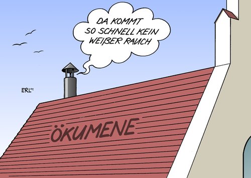 Cartoon: Ökumene (medium) by Erl tagged papst,katholiken,protestanten,ökumene,langsam,bremsen,papst,katholiken,protestanten,ökumene,langsam,bremsen