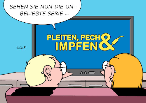 Cartoon: Pannenserie (medium) by Erl tagged politik,corona,virus,pandemie,covid19,lockdown,hoffnung,impfstoff,impfung,schleppend,lieferung,unsicher,pleiten,pech,pannen,fernsehen,serie,fernsehserie,karikatur,erl,politik,corona,virus,pandemie,covid19,lockdown,hoffnung,impfstoff,impfung,schleppend,lieferung,unsicher,pleiten,pech,pannen,fernsehen,serie,fernsehserie,karikatur,erl