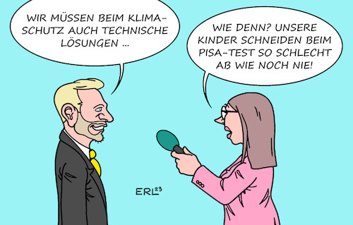 Cartoon: PISA-Studie (medium) by Erl tagged politik,bildung,schule,kinder,wissen,test,pisa,studie,deutschland,schüler,schülerinnen,mangelhaft,abschneiden,ergebnis,schlecht,zukunft,wissenschaft,technik,lösungen,klimawandel,klimaschutz,klima,erderwärmung,karikatur,erl,politik,bildung,schule,kinder,wissen,test,pisa,studie,deutschland,schüler,schülerinnen,mangelhaft,abschneiden,ergebnis,schlecht,zukunft,wissenschaft,technik,lösungen,klimawandel,klimaschutz,klima,erderwärmung,karikatur,erl