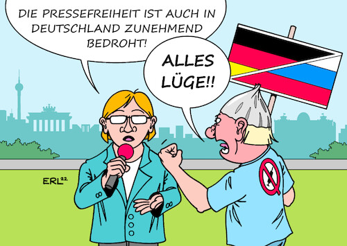 Cartoon: Pressefreiheit (medium) by Erl tagged politik,pressefreiheit,freiheit,presse,frei,meinungsäußerung,berichterstattung,bedrohung,weltweit,diktaturen,autokratien,deutschland,gesetze,quellenschutz,abnahme,vielfalt,gewalt,gegen,journalisten,demos,querdenker,impfgegner,coronaleugner,putinversteher,russland,zeitungen,tageszeitungen,karikatur,erl,politik,pressefreiheit,freiheit,presse,frei,meinungsäußerung,berichterstattung,bedrohung,weltweit,diktaturen,autokratien,deutschland,gesetze,quellenschutz,abnahme,vielfalt,gewalt,gegen,journalisten,demos,querdenker,impfgegner,coronaleugner,putinversteher,russland,zeitungen,tageszeitungen,karikatur,erl