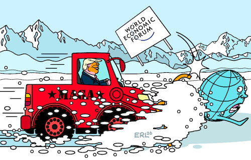Cartoon: Räumkommando (medium) by Erl tagged politik,weltwirtschaftsforum,world,economic,forum,davos,schweiz,trump,zerstörung,weltordnung,räumkommando,schneepflug,schnee,karikatur,erl,politik,weltwirtschaftsforum,world,economic,forum,davos,schweiz,trump,zerstörung,weltordnung,räumkommando,schneepflug,schnee,karikatur,erl