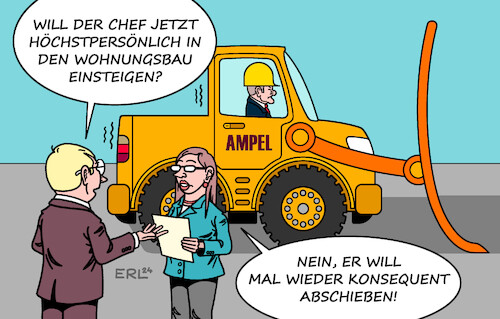 Cartoon: Scholz reagiert (medium) by Erl tagged politik,ampel,bundeskanzler,olf,scholz,reaktion,messerangriff,mord,täter,flüchtling,afghanistan,forderung,abschiebung,erleichtern,unsichere,herkunftsländer,ankündigung,wiederkehrend,wohnen,baumaschine,wohnungsbau,gemeinnützig,wohnungen,wohnungsnot,karikatur,erl,politik,ampel,bundeskanzler,olf,scholz,reaktion,messerangriff,mord,täter,flüchtling,afghanistan,forderung,abschiebung,erleichtern,unsichere,herkunftsländer,ankündigung,wiederkehrend,wohnen,baumaschine,wohnungsbau,gemeinnützig,wohnungen,wohnungsnot,karikatur,erl