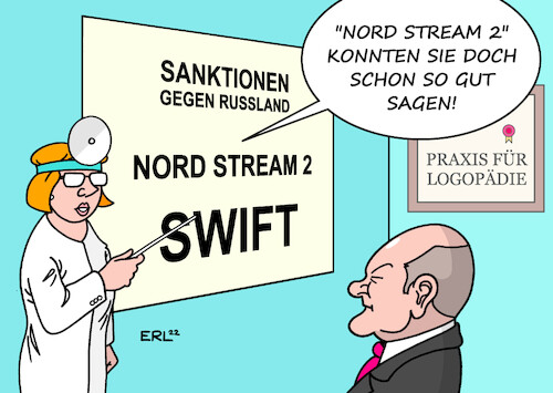 Cartoon: Scholz Swift (medium) by Erl tagged politik,krieg,überfall,angriff,russland,präsident,wladimr,putin,ukraine,westen,usa,eu,sanktionen,deutschland,bundeskanzler,olaf,scholz,nord,stream,gas,pipeline,swift,zahlungsverkehr,zögern,aussprechen,logopädie,karikatur,erl,politik,krieg,überfall,angriff,russland,präsident,wladimr,putin,ukraine,westen,usa,eu,sanktionen,deutschland,bundeskanzler,olaf,scholz,nord,stream,gas,pipeline,swift,zahlungsverkehr,zögern,aussprechen,logopädie,karikatur,erl