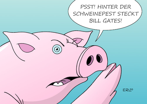 Cartoon: Schweinepest (medium) by Erl tagged politik,schweinepest,deutschland,krankheit,tier,mensch,corona,virus,pandemie,covid19,verschwörungstheorie,urheber,bill,gates,milliardär,impfstoff,microchips,qanon,karikatur,erl,politik,schweinepest,deutschland,krankheit,tier,mensch,corona,virus,pandemie,covid19,verschwörungstheorie,urheber,bill,gates,milliardär,impfstoff,microchips,qanon,karikatur,erl