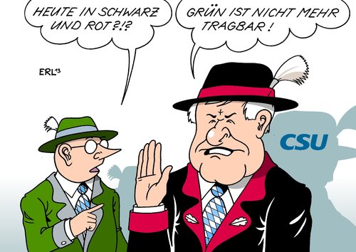 Cartoon: Seehofer Grüne (medium) by Erl tagged tracht,große,rot,schwarz,spd,zuneigung,grüne,ablehnung,seehofer,horst,ministerpräsident,bayern,suche,partner,koalition,sieger,csu,cdu,2013,wahl,bundestagswahl,bundestagswahl,wahl,2013,cdu,csu,sieger,koalition,partner,suche,bayern,ministerpräsident,horst,seehofer,ablehnung,grüne,zuneigung,spd,schwarz,rot,große,tracht