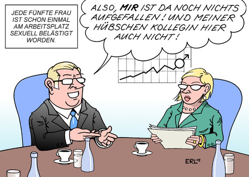 Cartoon: Sexuelle Belästigung (medium) by Erl tagged sexuelle,belästigung,arbeitsplatz,mann,frau,bemerkung,pfeifen,grapschen,karikatur,erl,sexuelle,belästigung,arbeitsplatz,mann,frau,bemerkung,pfeifen,grapschen,sex