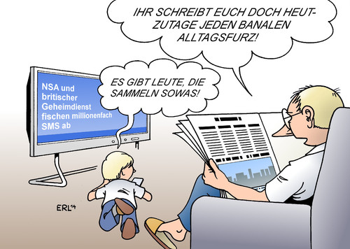 Cartoon: SMS (medium) by Erl tagged nsa,gchq,geheimdienst,usa,großbritannien,überwachung,weltweit,internet,telefon,smartphone,sms,sammeln,zeitung,fernsehen,vater,sohn,nsa,gchq,geheimdienst,usa,großbritannien,überwachung,weltweit,internet,telefon,smartphone,sms,sammeln,zeitung,fernsehen,vater,sohn