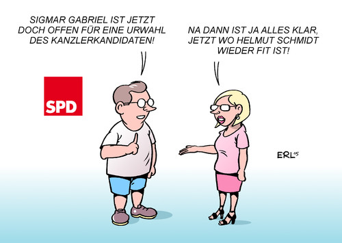 Cartoon: SPD-Kanzlerkandidat (medium) by Erl tagged spd,partei,bundestagswahl,kanzlerkandidat,urwahl,sigmar,gabriel,parteichef,altkanzler,helmut,schmidt,krankenhaus,dehydrierung,trinken,fit,karikatur,erl,spd,partei,bundestagswahl,kanzlerkandidat,urwahl,sigmar,gabriel,parteichef,altkanzler,helmut,schmidt,krankenhaus,dehydrierung,trinken,fit