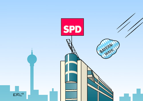 Cartoon: SPD (medium) by Erl tagged politik,bayern,landtagswahl,regierung,partei,alleinregierung,csu,verlust,absolute,mehrheit,absturz,einbruch,spd,halbierung,einschlag,berlin,große,koalition,profil,soziale,gerechtigkeit,druck,vorsitzende,anfrea,nahles,meteorit,parteizentrale,willy,brandt,haus,karikatur,erl,politik,bayern,landtagswahl,regierung,partei,alleinregierung,csu,verlust,absolute,mehrheit,absturz,einbruch,spd,halbierung,einschlag,berlin,große,koalition,profil,soziale,gerechtigkeit,druck,vorsitzende,anfrea,nahles,meteorit,parteizentrale,willy,brandt,haus,karikatur,erl