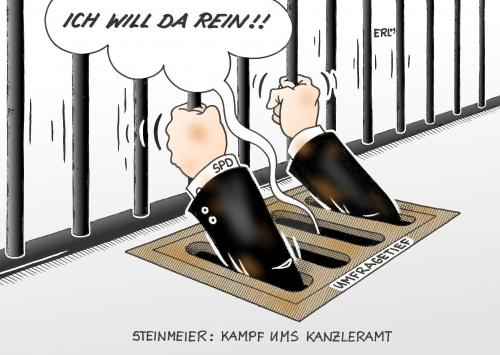 Cartoon: SPD (medium) by Erl tagged spd,steinmeier,kanzleramt,kanzlerkandidat,wahl,bundestagswahl,gitterstäbe,gully,rost,umfrage,tief,spd,steinmeier,kanzleramt,kanzler,kandidatur,kanzlerkandidatur,wahl,wahlen,bundestagswahl,gitterstäbe,gully,rost,umfrage