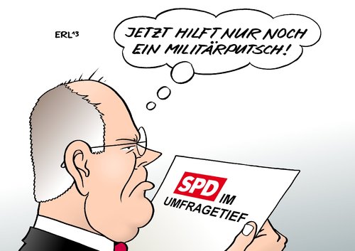 Cartoon: SPD Umfragetief (medium) by Erl tagged spd,kanzlerkandidat,peer,steinbrück,umfragetief,wahlkampf,pannen,ägypten,militärputsch,präsident,mursi,absetzung,demokratie,wahl,partei,spd,kanzlerkandidat,peer,steinbrück,umfragetief,wahlkampf,pannen,ägypten,militärputsch,präsident,mursi,absetzung,demokratie,wahl,partei