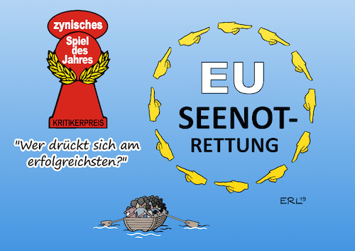 Cartoon: Spiel des Jahres (medium) by Erl tagged politik,eu,seenotrettung,schande,werte,humanität,versagen,rettung,flüchtlinge,ertrinken,mittelmeer,zynismus,egoismus,spiel,des,jahres,karikatur,erl,politik,eu,seenotrettung,schande,werte,humanität,versagen,rettung,flüchtlinge,ertrinken,mittelmeer,zynismus,egoismus,spiel,des,jahres,karikatur,erl