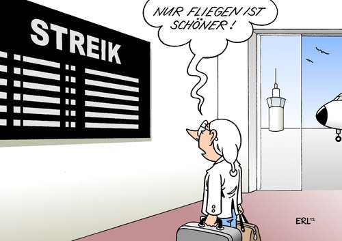 Cartoon: Streik (medium) by Erl tagged streik,flughafen,gewerkschaft,lohn,lohnerhöhung,gehalt,gehaltserhöhung,arbeitnehmer,arbeitgeber,fraport,fliegen,flugzeug,streik,flughafen,gewerkschaft,lohn,lohnerhöhung,gehaltserhöhung,arbeitnehmer