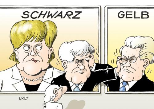 Cartoon: super Werbung (medium) by Erl tagged wahl,plakat,cdu,csu,fdp,merkel,seehofer,westerwelle,schwarz,gelb,koalition,streit,wahl,wahlen,wahlkampf,angela merkel,seehofer,westerwelle,gelb,schwarz,koalition,streit,angela,merkel