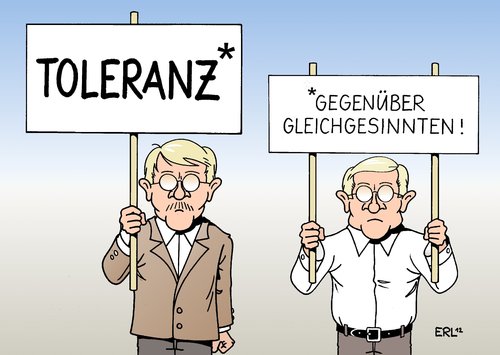 Cartoon: Toleranz (medium) by Erl tagged toleranz,meinugsfreiheit,pressefreiheit,aufklärung,film,mohammed,provokation,religion,fanatismus,radikalismus,christentum,islam,gleichgesinnte,toleranz,meinugsfreiheit,pressefreiheit,aufklärung,film,mohammed,provokation,religion,fanatismus,radikalismus,christentum,islam,gleichgesinnte